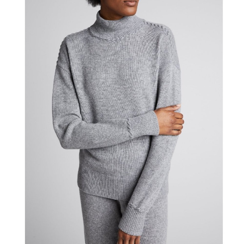 THEORY Cashmere Whipstitched Turtleneck Sweater